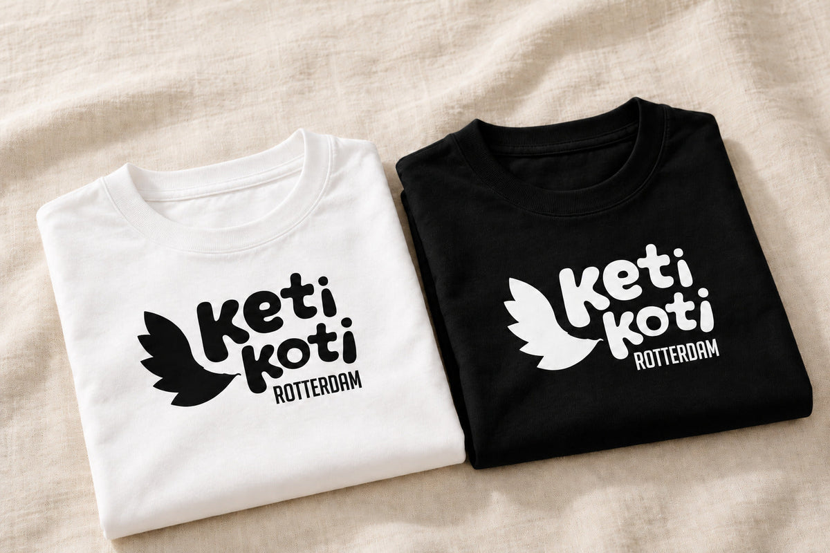 Wit en zwart Keti Koti Rotterdam T-shirt zonder jaartal